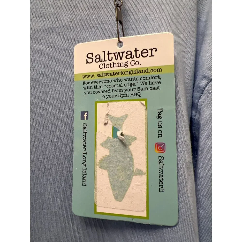 NWT Saltwater Clothing Co Men’s‎ Montauk Crab Pullover Hoodie Tee Size XL Blue
